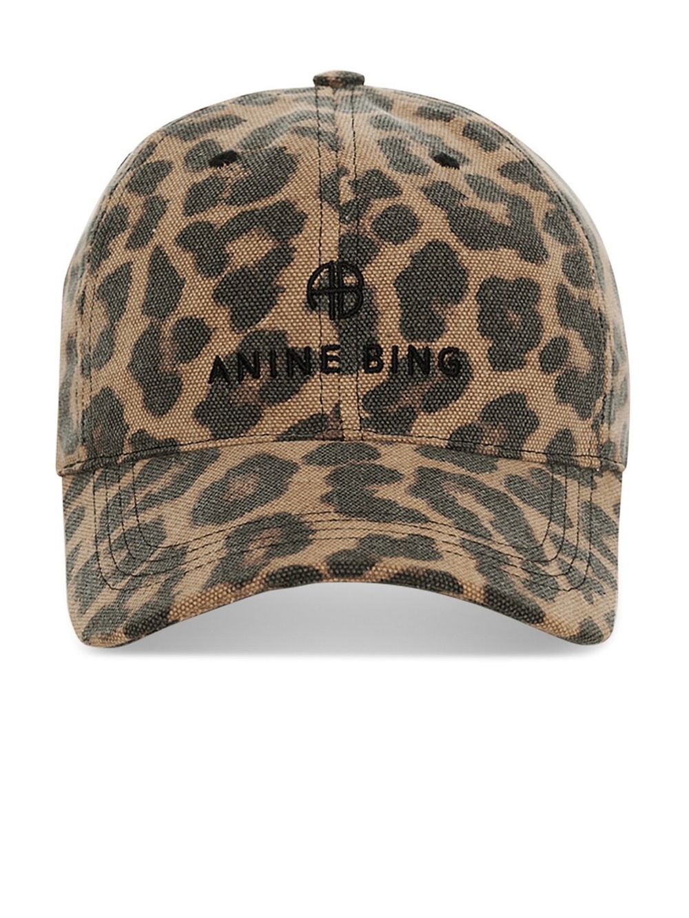 Anine Bing Tan and Black Leopard-Print Jeremy Baseball Cap Hat New Designer